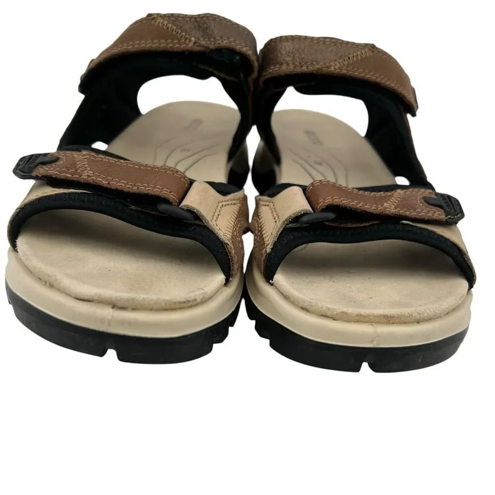 ECCO Women's Offroad Leather Open Toe Strappy Hiking Sandals Brown Size 40/9-9.5